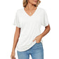⏰LIMITED DAYS 50% OFF🌷🔥Womens Short Sleeve V Neck Dolman Tops with Side Shirring Loose Fit Shirts