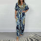 🔥Women's Summer Fashion Leaf Print Plus Size Bodysuit with Elastic Waist