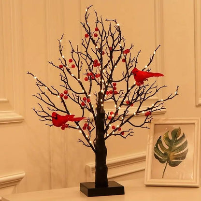 🔥Christmas New🐦Vintage Glowing Tree with Cardinals