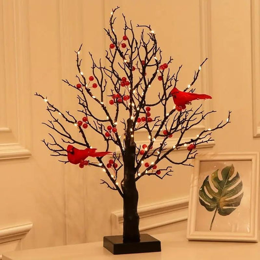 🔥Christmas New🐦Vintage Glowing Tree with Cardinals