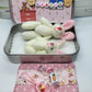 🔥Easter Best Gift!!🎁🐇Bunny Easter Plush Mummy And Baby Bunnies In Pocket Tin: Role Play Sibling Gift