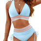 ⏰Last Day Promotion ⏳2025 High Waisted Tummy Control Color Block Bikini Sets