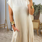 🌹Mother's Day Promotion 🎁Sleeveless Pleated Simple Solid Color Dress