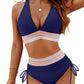 🔥Last Day Special Price £12.99!!💥👙2026 High Waisted Tummy Control Color Block Bikini Sets