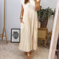 🌹Mother's Day Promotion 🎁Sleeveless Pleated Simple Solid Color Dress