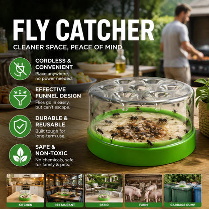 🎁💥LAST DAY SPECIAL PRICE!-￡7.99!! 🌿Reusable Non-Electric Fly Trap—no electricity, no poison! 🏠 Safe to use in the kitchen and around children and pets.