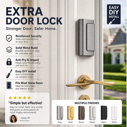 🚪 Last Day Special Price £12.99 !!!🔒 Home Security Door Reinforcement Lock – Extra Protection, No-Drill Installation & Adjustable 🏠