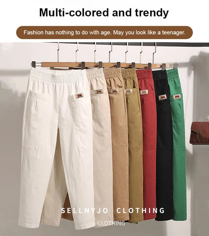 🌹Mother's Day Promotion 🎁👖🔥Women's Elastic Waist Cotton Pants🔥💯