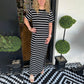 🔥Summer Is Coming🔥Round Neck Slit Hem Striped Maxi Dress
