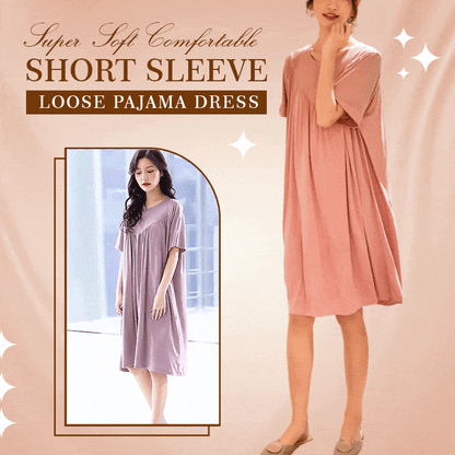 💗🌹Mother's Day Promotion🎁💗Super Soft Comfortable Short Sleeve Loose Pajama Dress（The more you buy, the higher the discount）