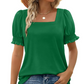 ⏳ Limited time 50% off!😍 Buy More Save More ✨Women's Casual Square Neck Smocked Sleeve T-Shirt