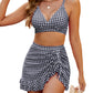 🔥Last Day Special Price £14.99!!!!💥-👙Gingham High Waisted Tummy Control Bikini Sets