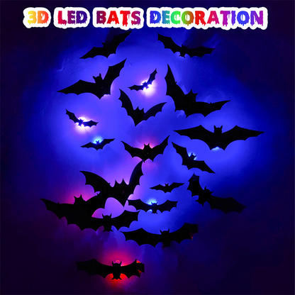 ⏳LAST DAY SALE ONLY ￡9.99!🔥50K+ SOLD!🦇Halloween 3D Bat LED Wall Light Decor