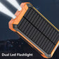 🔥HOT SALE 60%OFF⚡Portable Solar Power Bank, Solar Powered Charger with Dual LED Flashlights, Power Bank for Travel, Camping