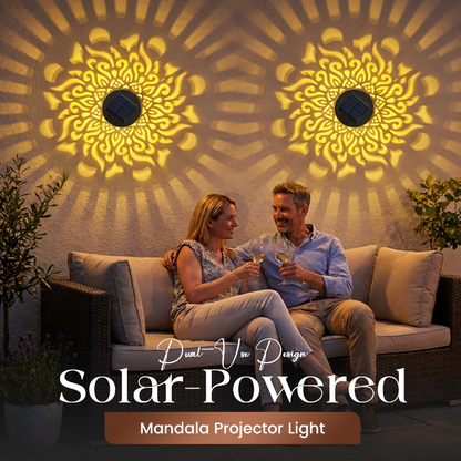 🔥Last Day Surprise Price: 🎉Only £7.99!! 💡Solar Mandala Projector Light – Waterproof Outdoor Wall Decor with Auto On/Off