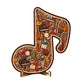 🔥LAST DAY SALE ONLY ￡7.99!!🎵 Musical Note Wooden Jigsaw Puzzle🧩Unique Shape & Whimsy Instrument Pieces