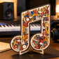 🔥LAST DAY SALE ONLY ￡7.99!!🎵 Musical Note Wooden Jigsaw Puzzle🧩Unique Shape & Whimsy Instrument Pieces