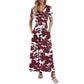 👗2026 Summer Hot Sale 50% OFF🌈 Women's V neck Ankle Length Floral Print Beach Long Flowy  Maxi Dress with Pockets🎀