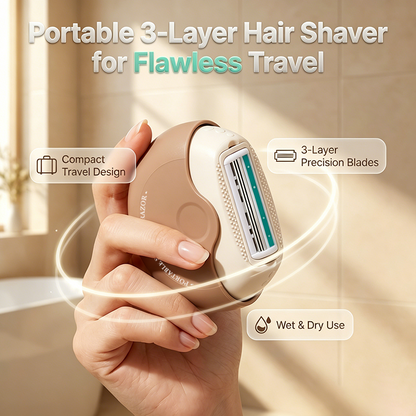 💎2026 HOT SALE🥳💞50K+ SOLD!⏳✨Portable 3-Layer Hair Shaver with Rotating Cover