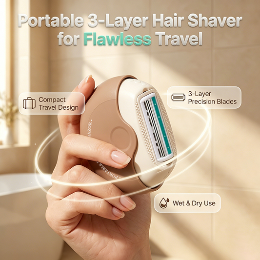 💎2026 HOT SALE🥳💞50K+ SOLD!⏳✨Portable 3-Layer Hair Shaver with Rotating Cover