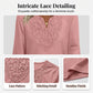 💗Limited time special price💕Lace-Trim V-Neck Blouse – Breathable Fabric & Flattering Drape