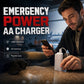 ⏰Last Day Sale 50% OFF🥳Portable Emergency Phone Charger AA Battery Powered Power Bank with LED Flashlight