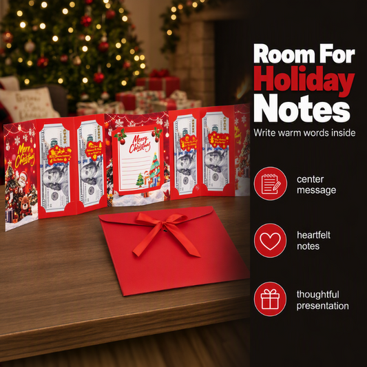 🎄 60% OFF! ✨ Festive Cash Gift Card Holder – Multi-Slot Organization, Holiday Notes Space & Ribbon Envelope – Turn Cash into a Thoughtful Christmas Gift 💌