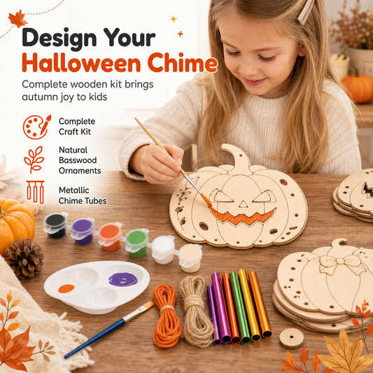 🔥 50% OFF! 🎁 Buy 1 Get 1 Free!! 🎃 Halloween Wooden Pumpkin DIY Craft Kit – Creative Halloween Fun for All Ages ✨
