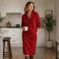 🌸Hot Sale 50% OFF💖Women's Ribbed Knit Sweater Dress with Lapel Collar