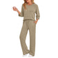 🔥🖤Black Friday Sale:50% OFF🖤👍✨Women's 2026 UK Ribbed Knit Top & Straight Pants Set