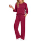 🔥🖤Black Friday Sale:50% OFF🖤👍✨Women's 2026 UK Ribbed Knit Top & Straight Pants Set