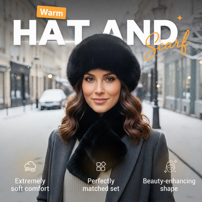🎉This Week's Special Sale 50% OFF✨ Winter Plush Scarf & Hat Set –Full Head & Neck Coverage, Blocks Severe Cold🧣❄️
