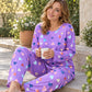 💖Black Friday Mega Deal – 50% off!💖Women's Heart Print Long Sleeve Pajama Set