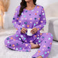 💖Black Friday Mega Deal – 50% off!💖Women's Heart Print Long Sleeve Pajama Set