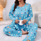 💖Black Friday Mega Deal – 50% off!💖Women's Heart Print Long Sleeve Pajama Set