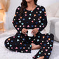 💖Black Friday Mega Deal – 50% off!💖Women's Heart Print Long Sleeve Pajama Set