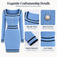 🔥Limited time offer✨Women's Elegant Square Neck Knit Bodycon Dress